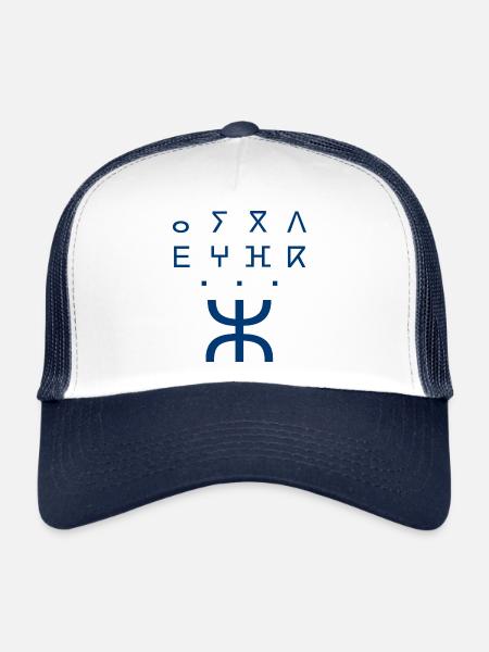 Tifinaghe Tamazight Alphabet - Casquette trucker  - blanc/marine - Devant