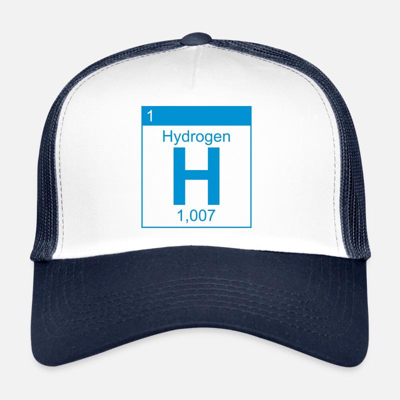 Hydrogen H 1 periodic table Hydrogen elements - Trucker Cap - white/navy