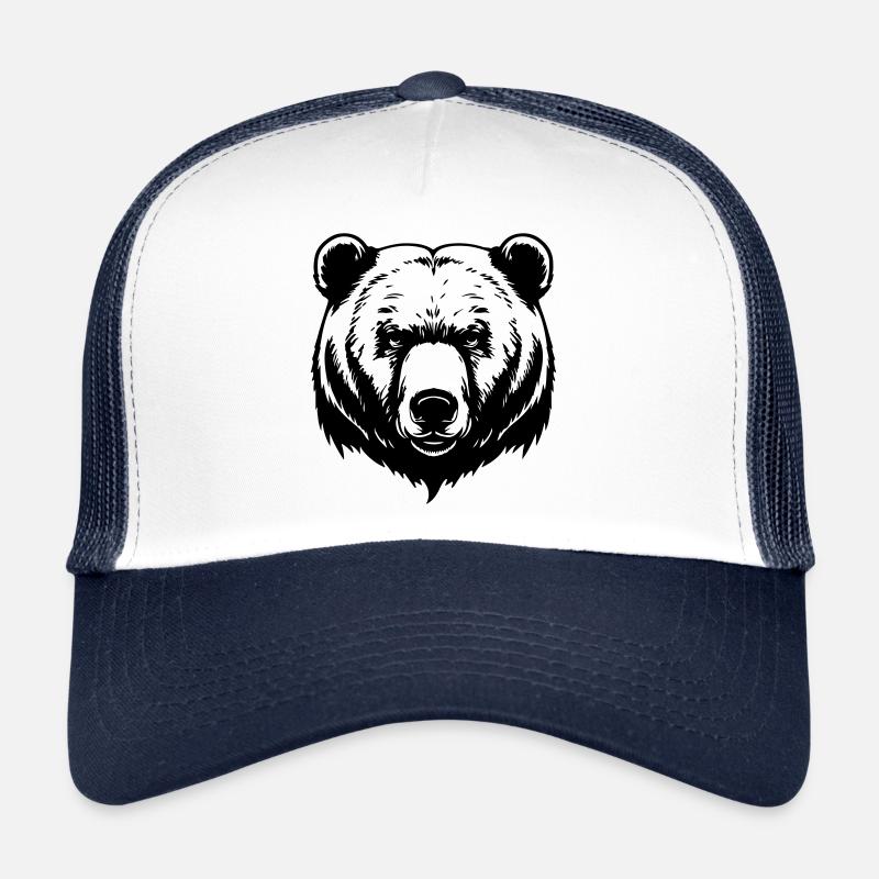 Bear Grizzly Head Trucker Cap