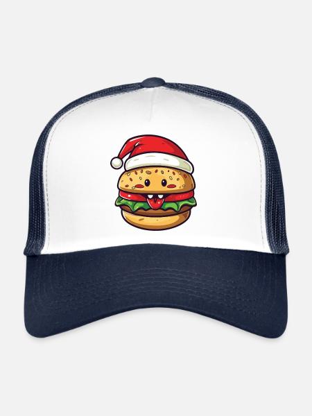 Burgers Christmas Food - Trucker Cap - white/navy - Front