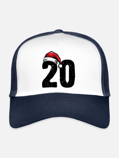 20 Numéro Noël - Casquette trucker  - blanc/marine - Devant