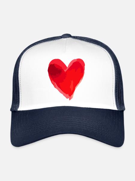 Coeur Amour Dans Symbole Amour - Casquette trucker  - blanc/marine - Devant