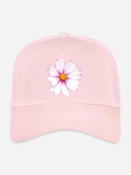 White Flower - Trucker Cap - pale pink - Front