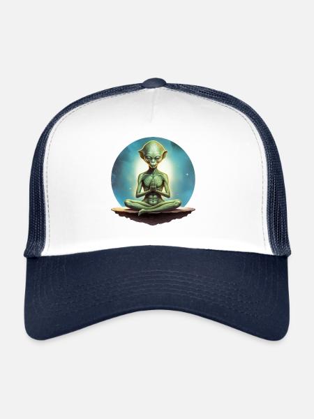Yoga Aliens - Casquette trucker  - blanc/marine - Devant