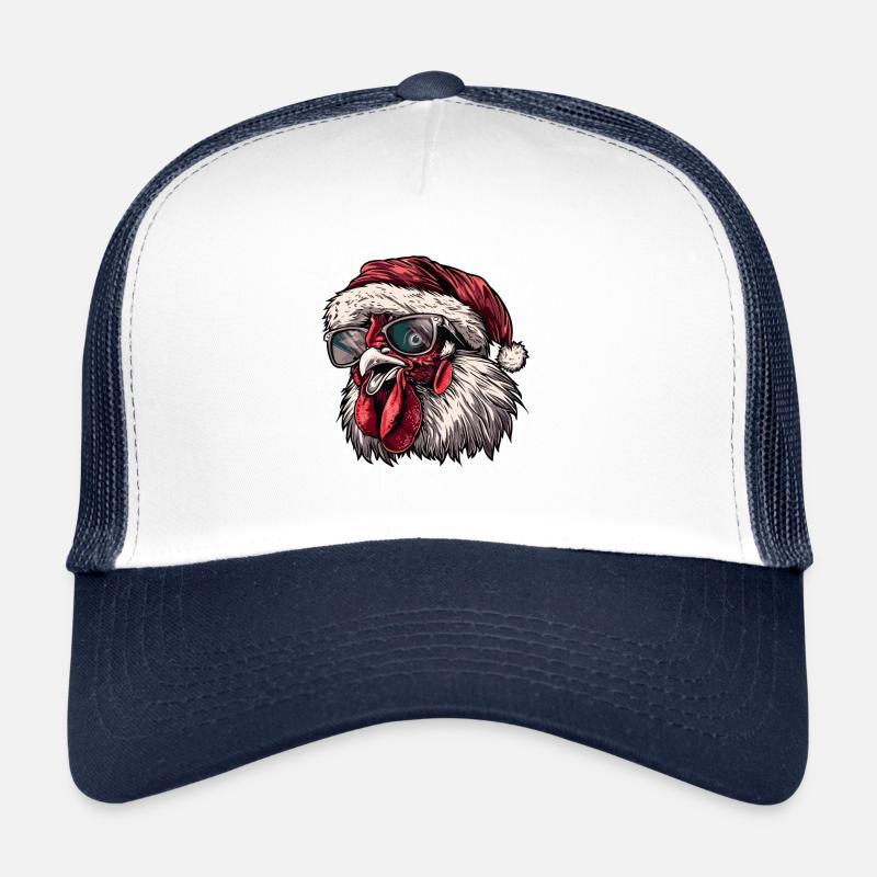 Rooster Christmas Funny Trucker Cap