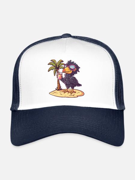 Harpy Bird Summer Holiday - Trucker Cap - white/navy - Front