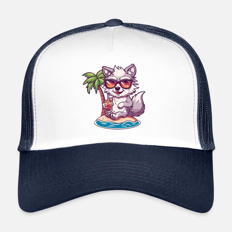 Wolf Sommer Strand Comic Trucker Cap