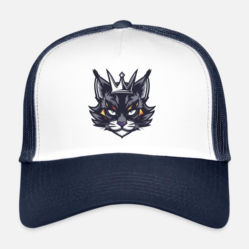 Symbole Chat Tête Couronne Casquette trucker 
