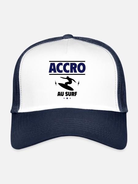 Surf, surfeur - Casquette trucker  - blanc/marine - Devant