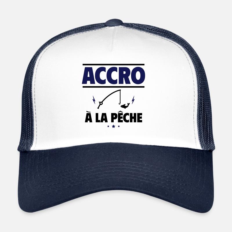 accro à la pêche - Casquette trucker  - blanc/marine