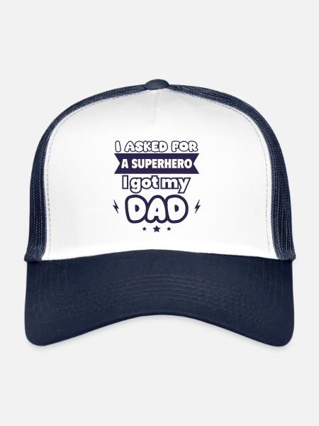 Ich habe nach einem Superhelden gefragt… - Trucker Cap - Weiß/Navy - Vorne