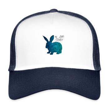 Lapin lapin lapin abstrait - Casquette trucker  - blanc/marine - Devant