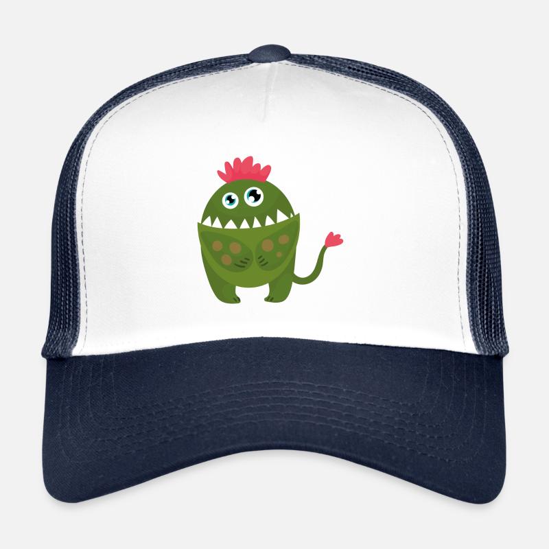Petit monstre grues cheveux rouges bouclés rose di Casquette trucker 