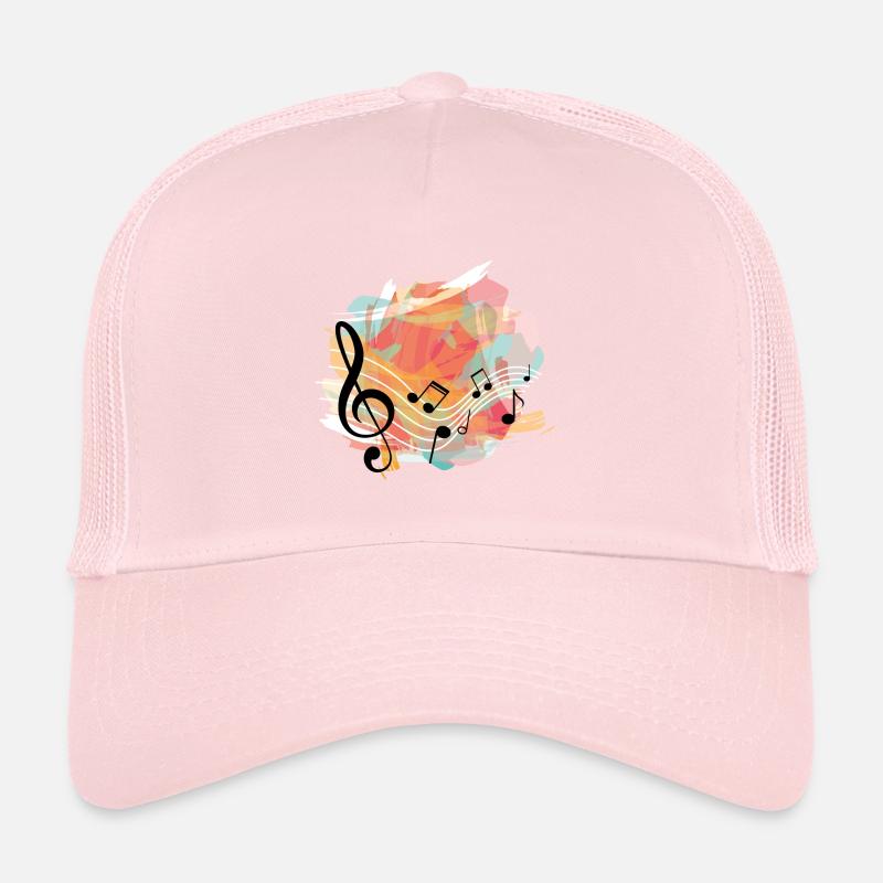 Musique Notes de musique colorées noires Casquette trucker 