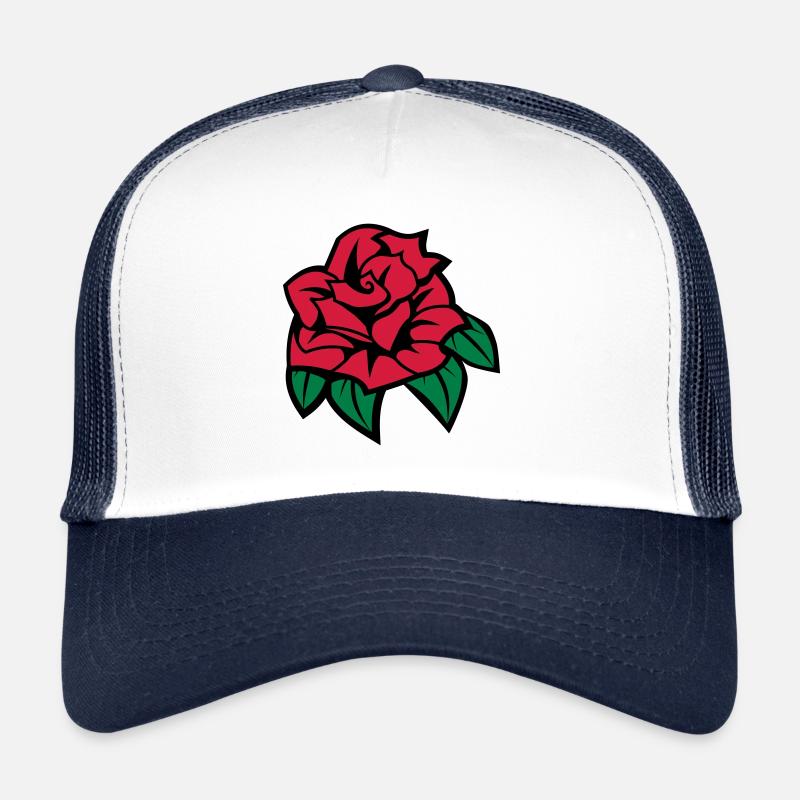 rose - Trucker Cap - Weiß/Navy