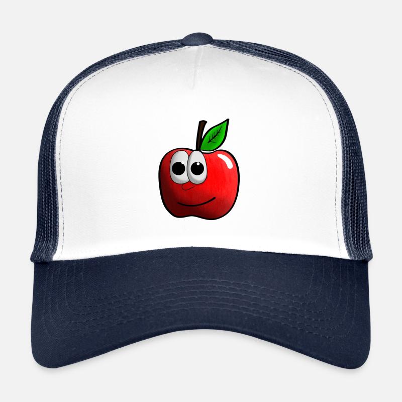 Apfel mit Gesicht Grafik Trucker Cap
