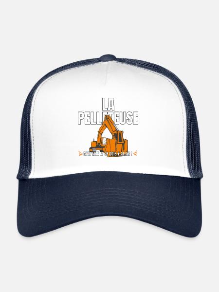 La pelleteuse m'appelle et je dois y aller. - Casquette trucker  - blanc/marine - Devant