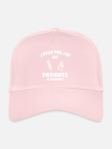Patient à soigner - Casquette trucker  - rose pâle - Devant