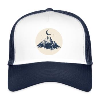 Mountain relief with moon - Trucker Cap - white/navy - Front