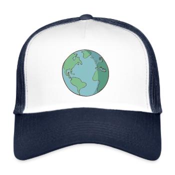 Planète Terre - Casquette trucker  - blanc/marine - Devant