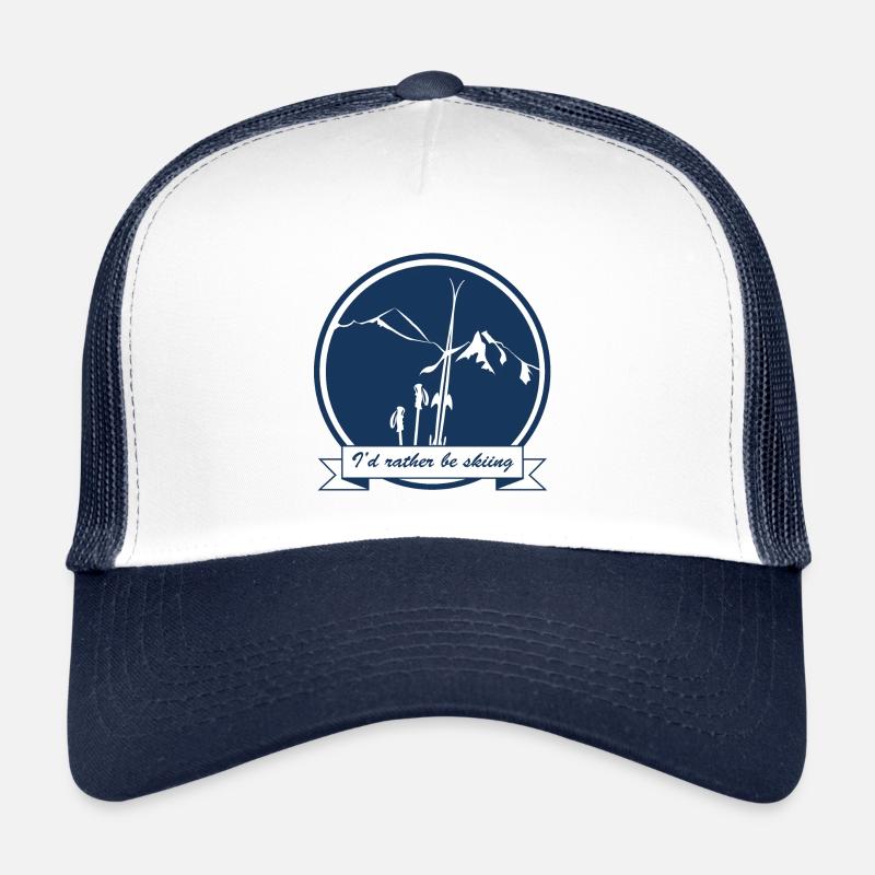 I d rather be skiing montagne rond Casquette trucker 