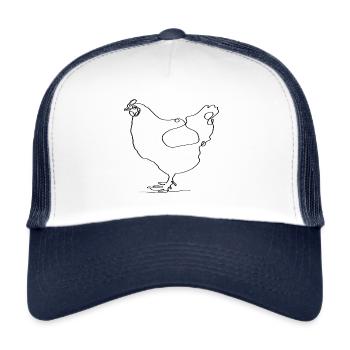 Poulet Lineart - Casquette trucker  - blanc/marine - Devant