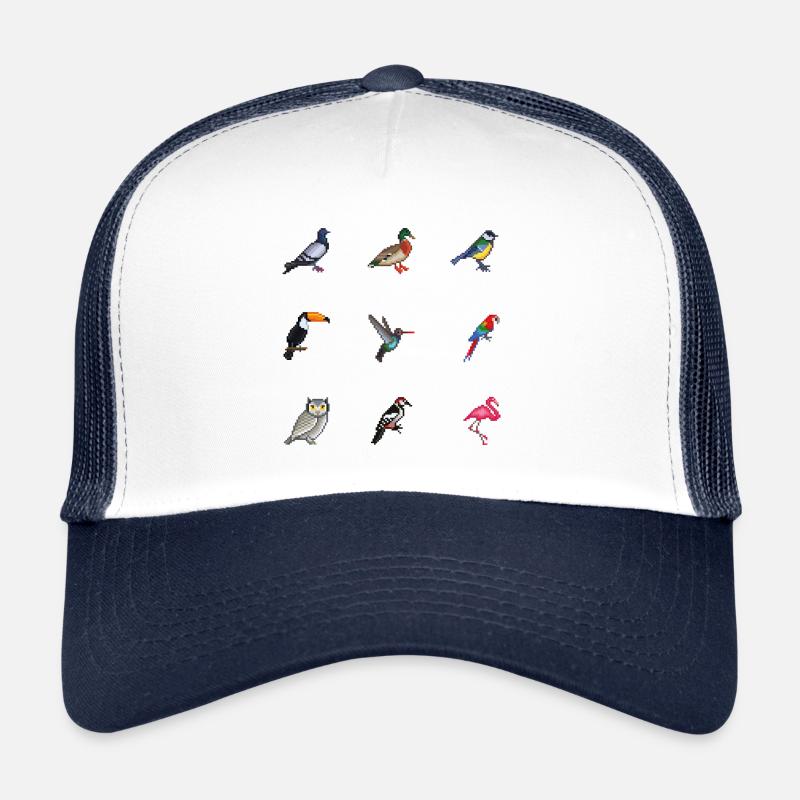 Vögel - Trucker Cap - Weiß/Navy