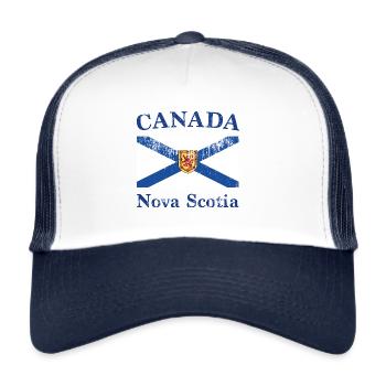Nova Scotia Flag Vintage - Trucker Cap - Weiß/Navy - Vorne