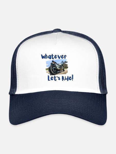 Whatever - Let's ride! - Trucker Cap - white/navy - Front