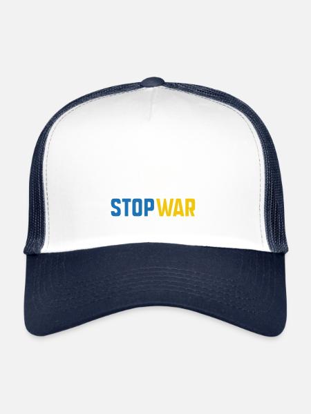 Stop war - Trucker Cap - white/navy - Front