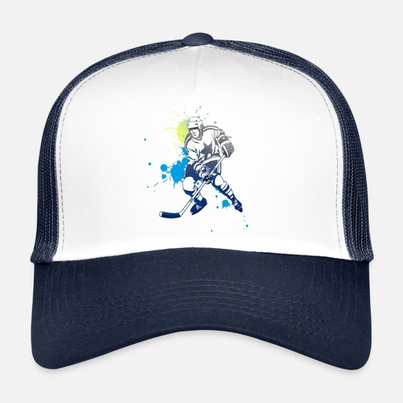 eishockey meisterschaft puck angriff cool Eisbären - Trucker Cap - Weiß/Navy