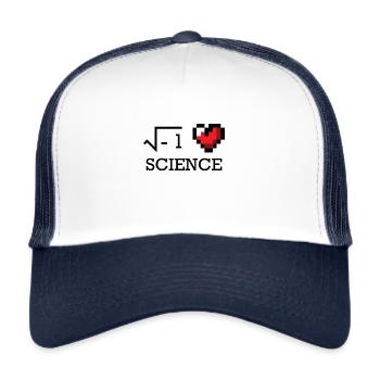 I love science gift nerd geek heart uni - Trucker Cap - white/navy - Front