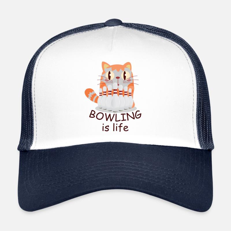 Bowling is life - cône de chat - illustration Casquette trucker 