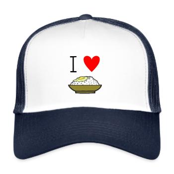 I Love Rice - Ich liebe Reis - Trucker Cap - Weiß/Navy - Vorne