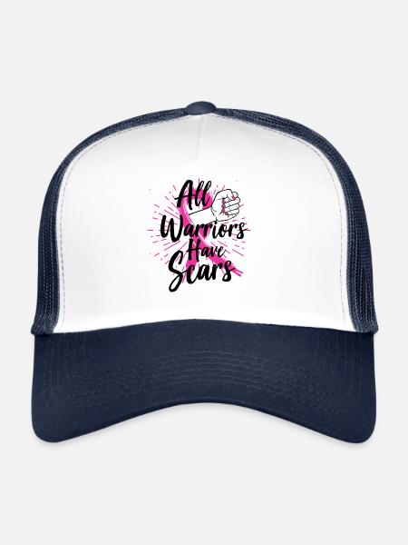 Breast Cancer Awareness Art For Warrior Women Light - Trucker Cap - white/navy - Front