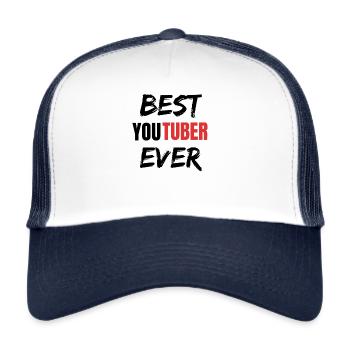 Best YouTuber Ever - Drôle De Cadeaux Youtuber - Casquette trucker  - blanc/marine - Devant