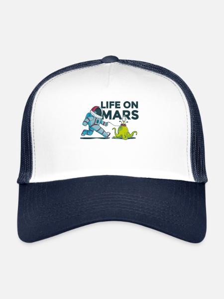 Mars Moon Astronaut - Trucker Cap - white/navy - Front