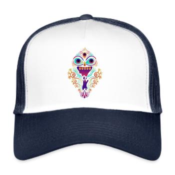 Goa Sugar Skull Psytrance - Trucker Cap - white/navy - Front