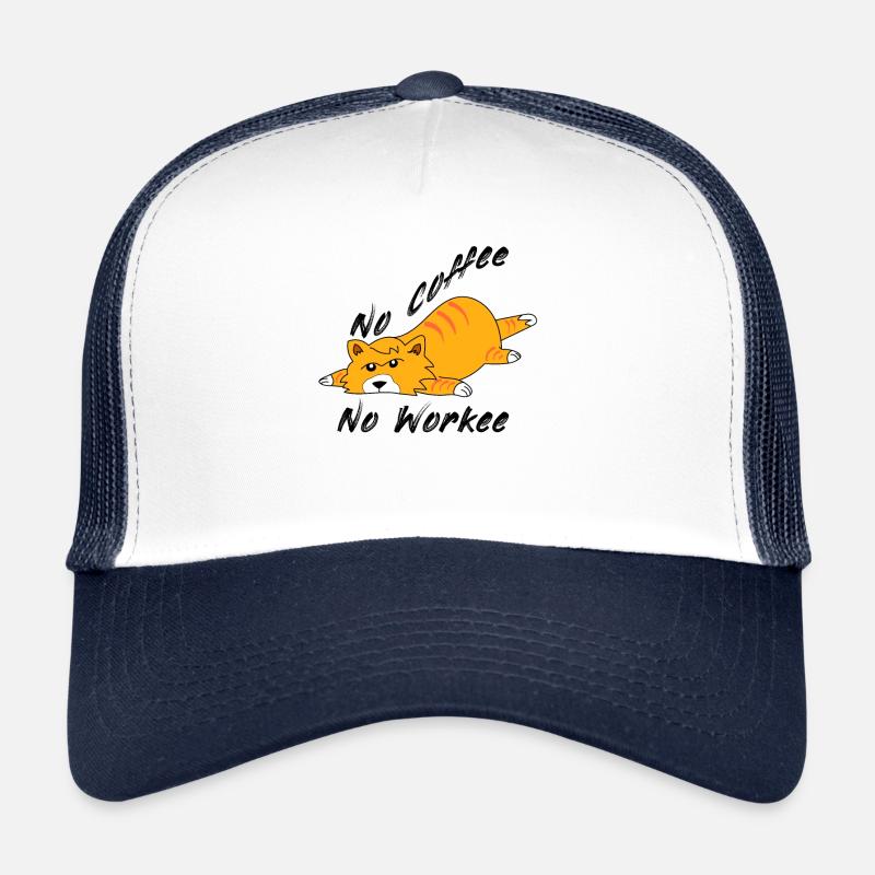 Pas de café Pas de travail Café Chat Chats Cadeau Casquette trucker 