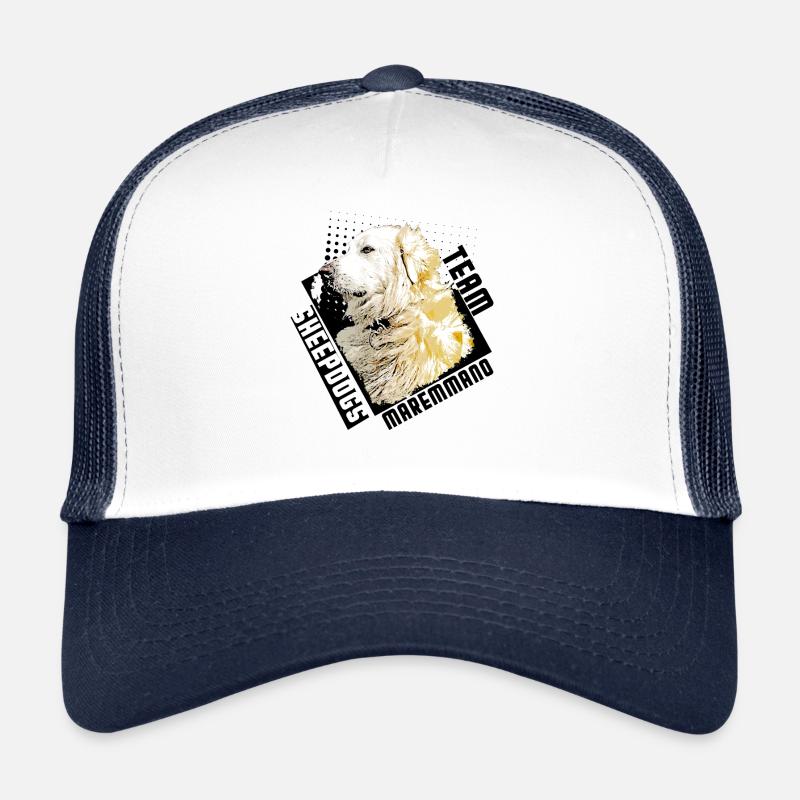 Team Maremmano Sheepdog Pastore Abruzzese Hund - Trucker Cap - Weiß/Navy