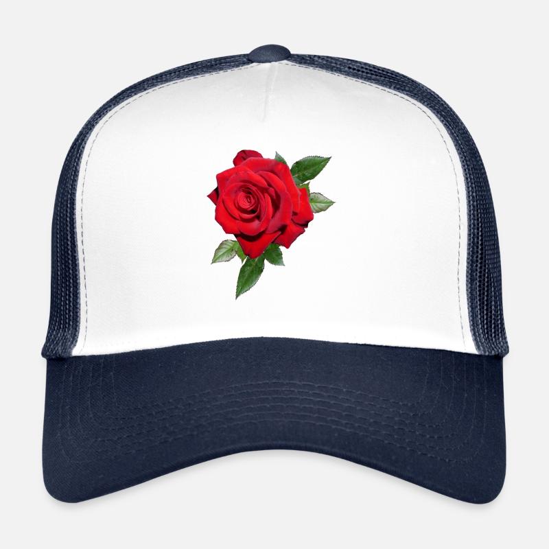 Rose avec feuilles dans XXL Casquette trucker 