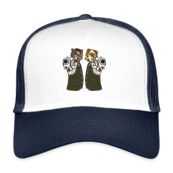 Mafia Dog Lion - Trucker Cap - white/navy - Front