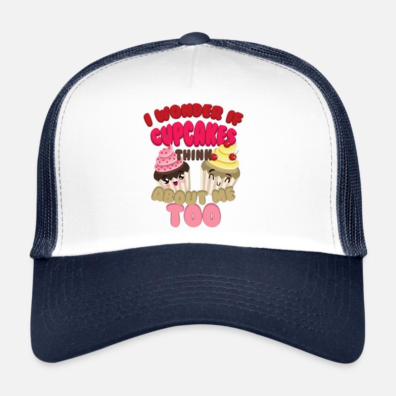 Je me demandais si CUPCAKES pense aussi à moi - Casquette trucker  - blanc/marine