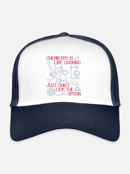 LA CHIMIE EST COMME LA CUISSON - Casquette trucker  - blanc/marine - Devant
