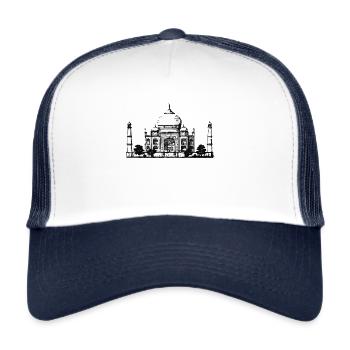 Taj Mahal - Inde - Casquette trucker  - blanc/marine - Devant