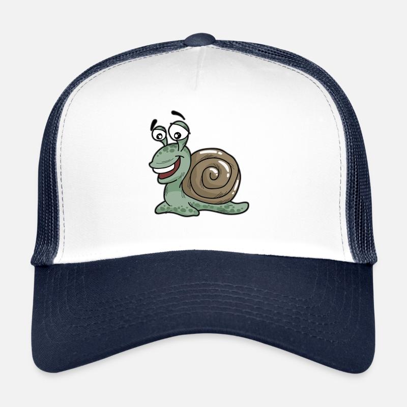 Happy Snail Cartoon Comic Slow Trucker Cap
