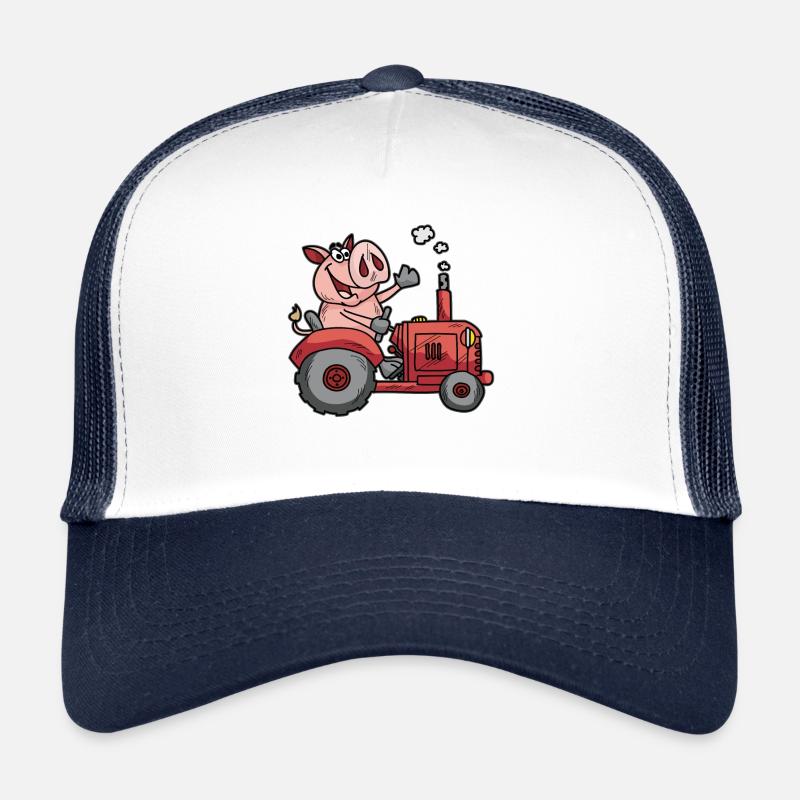 Pig on Tractor Träcker Tractor Pig Trucker Cap