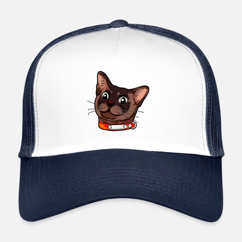 Burmese cat Burma chat visage de chat brun Casquette trucker 