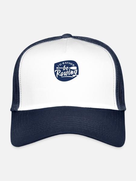 Rame aviron rameur Rameur Rowing - Casquette trucker  - blanc/marine - Devant