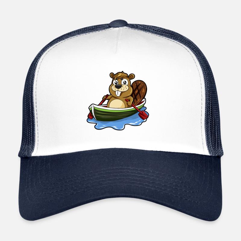 Biber im Boot Nagetier Cartoon Geschenk Comic Trucker Cap